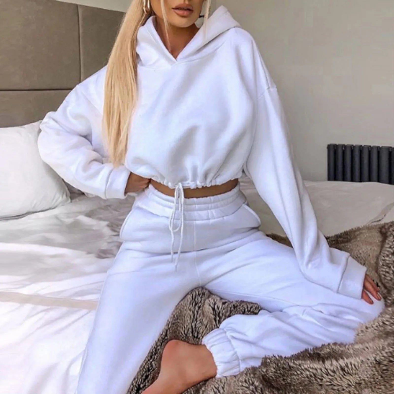 Winter Tracksuit Women Two Piece Set - Oversized Hoodie Sweatpants