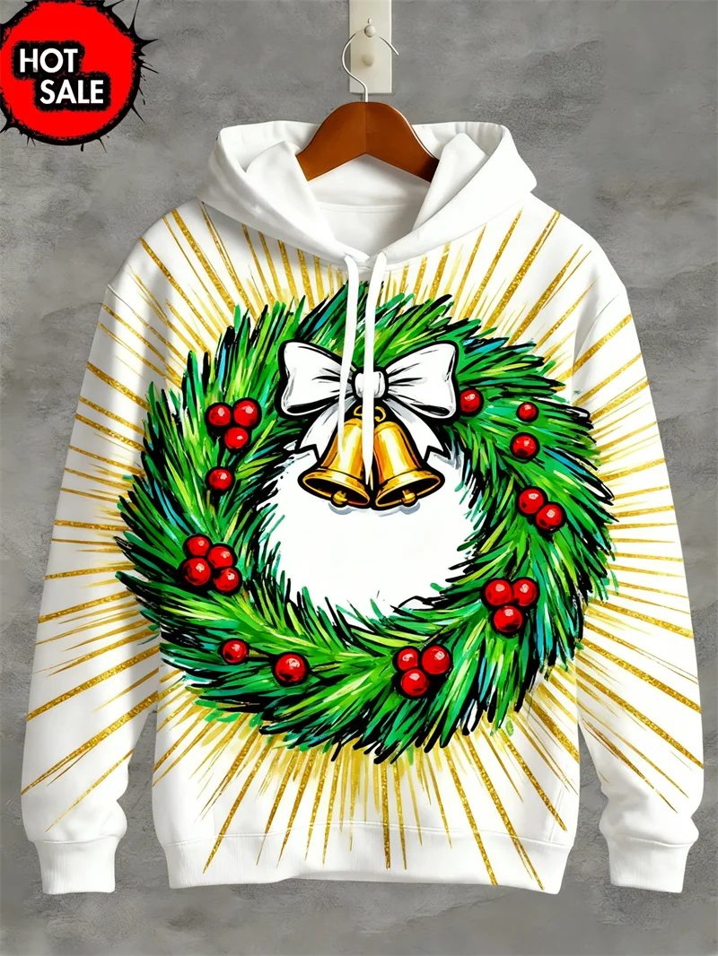 Christmas Man Hoodie Fashion Gingerbread Man 3D Print Sweatshirts