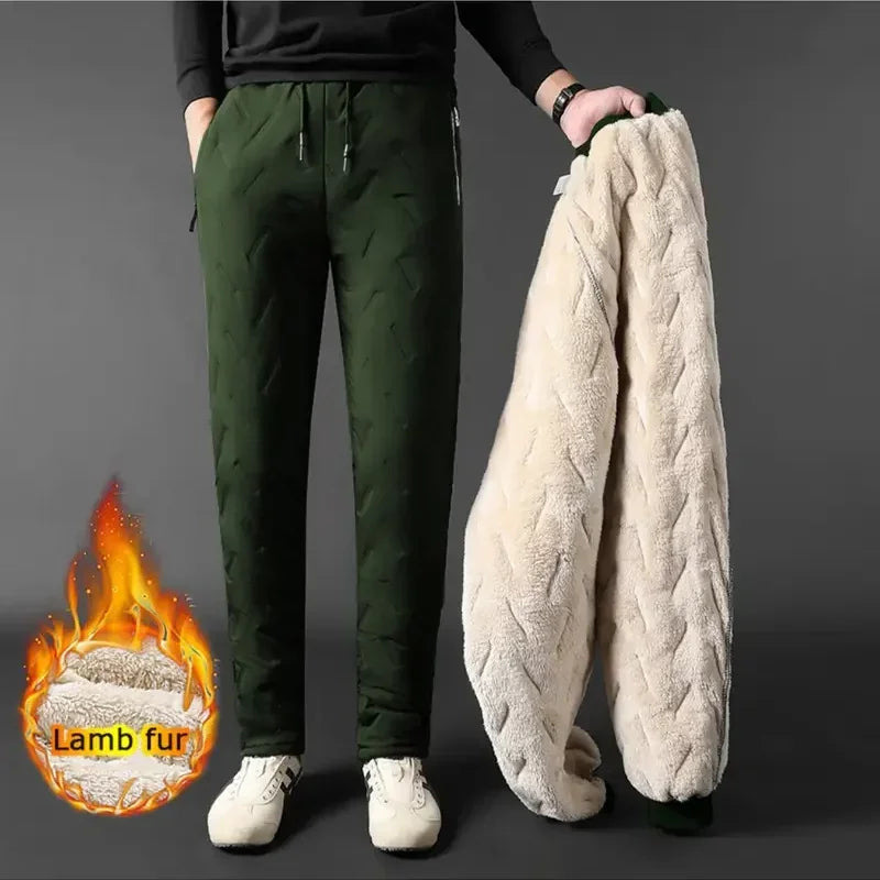 Winter Sweatwear Men Plush Thick Fleece Sweatpant