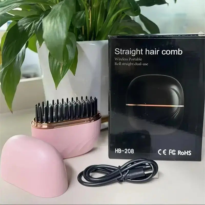 Wireless Charging Hair Comb Professional Straightening Hairdressing Tool