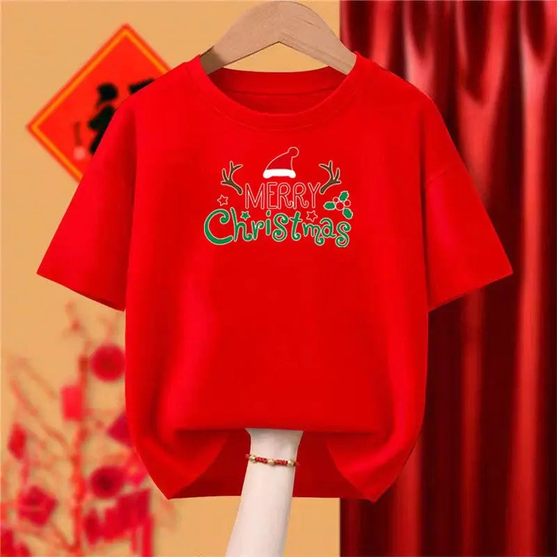 Women Clothing Fashion Christmas Elk Pure Cotton T-shirt Spring Summer Casual