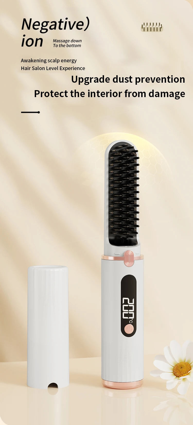 New Wireless Hair Straightener Negative Ion Heating Comb