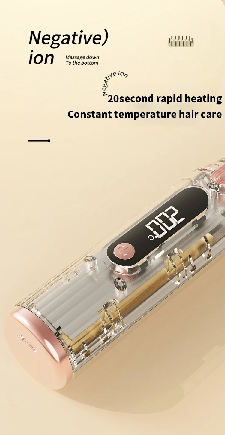 New Wireless Hair Straightener Negative Ion Heating Comb