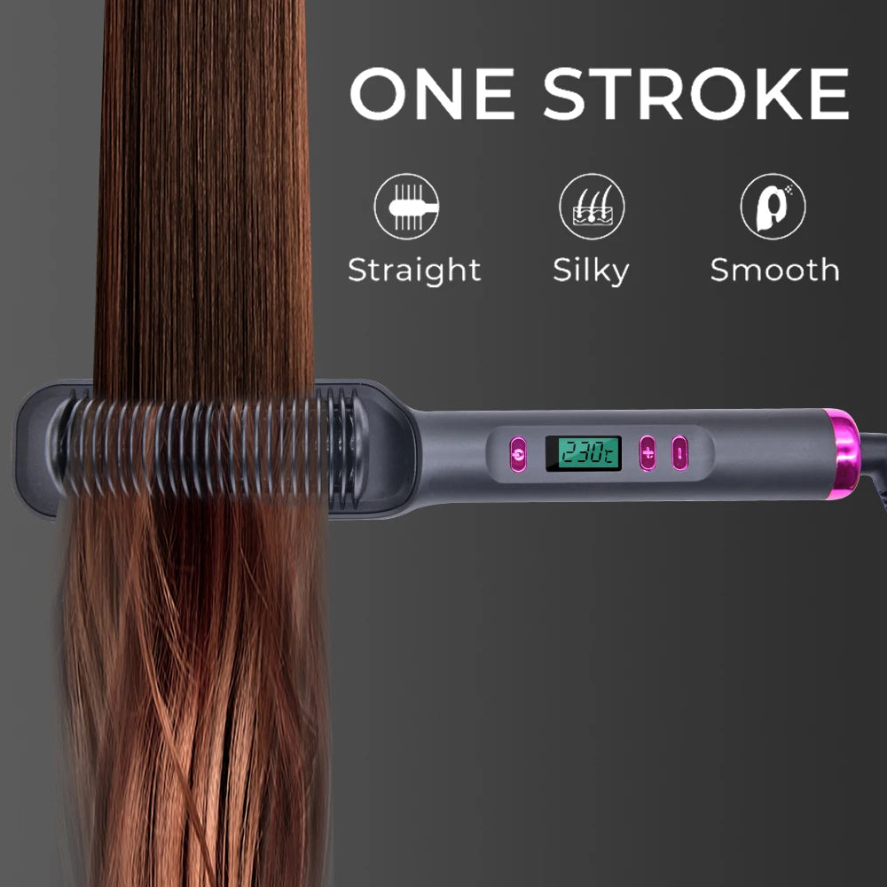 Electric Hot Comb Multifunctional Straight Hair Straightener Comb