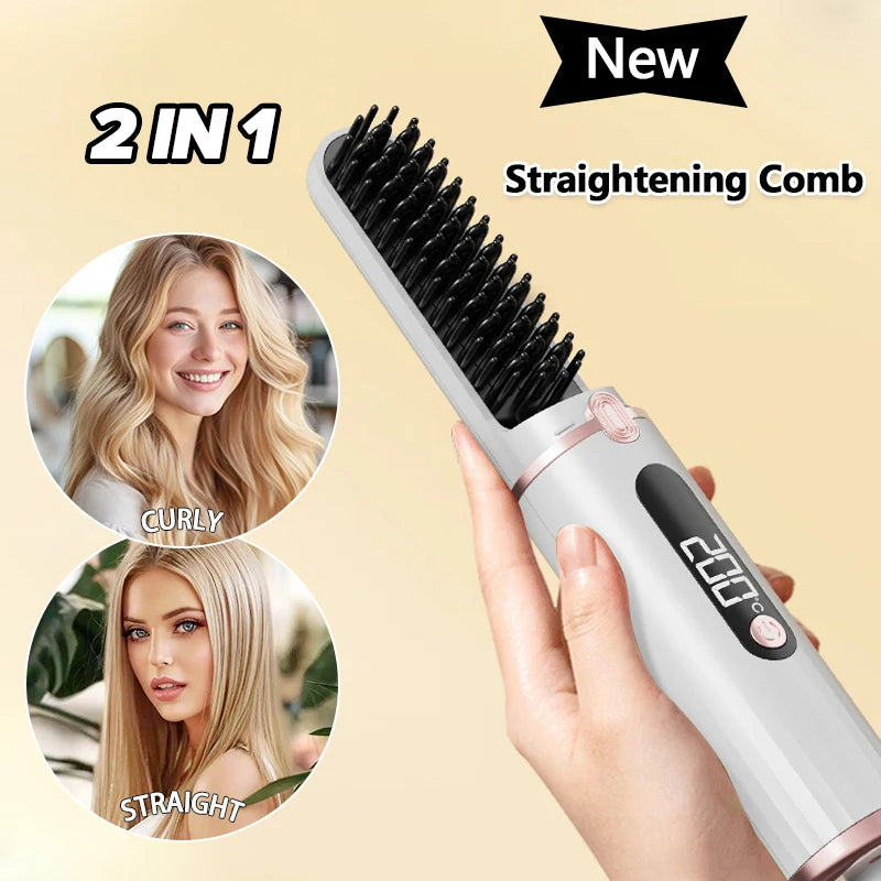 New Wireless Hair Straightener Negative Ion Heating Comb