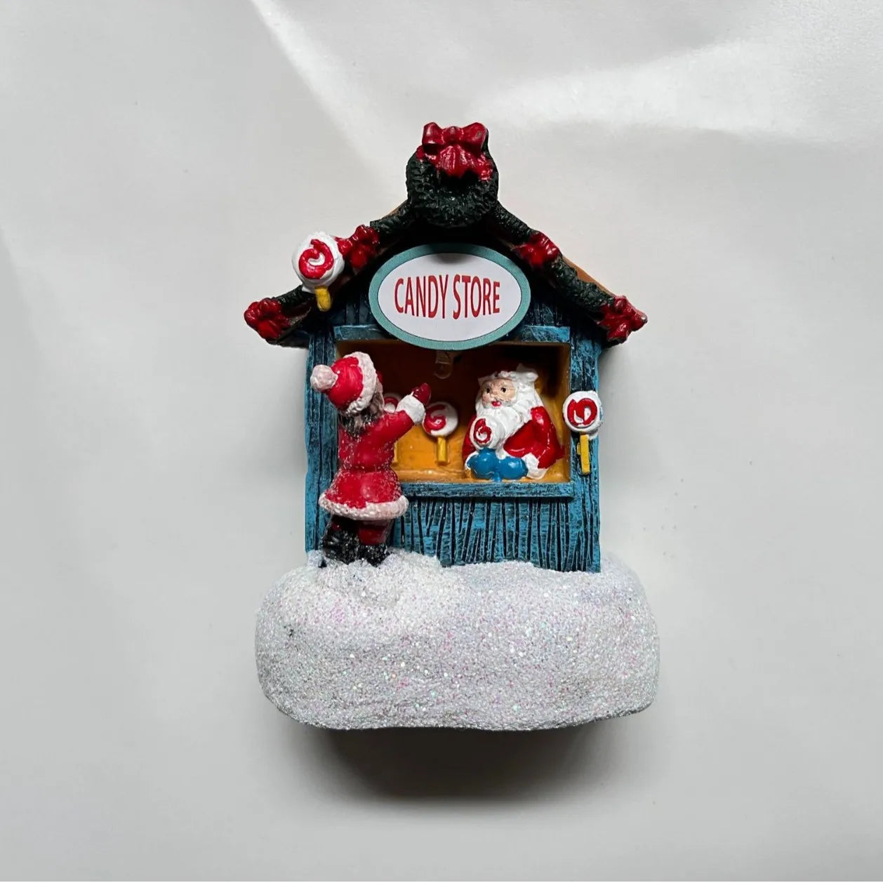 Christmas Resin Small House Santa Ornaments Christmas Decorations Gifts