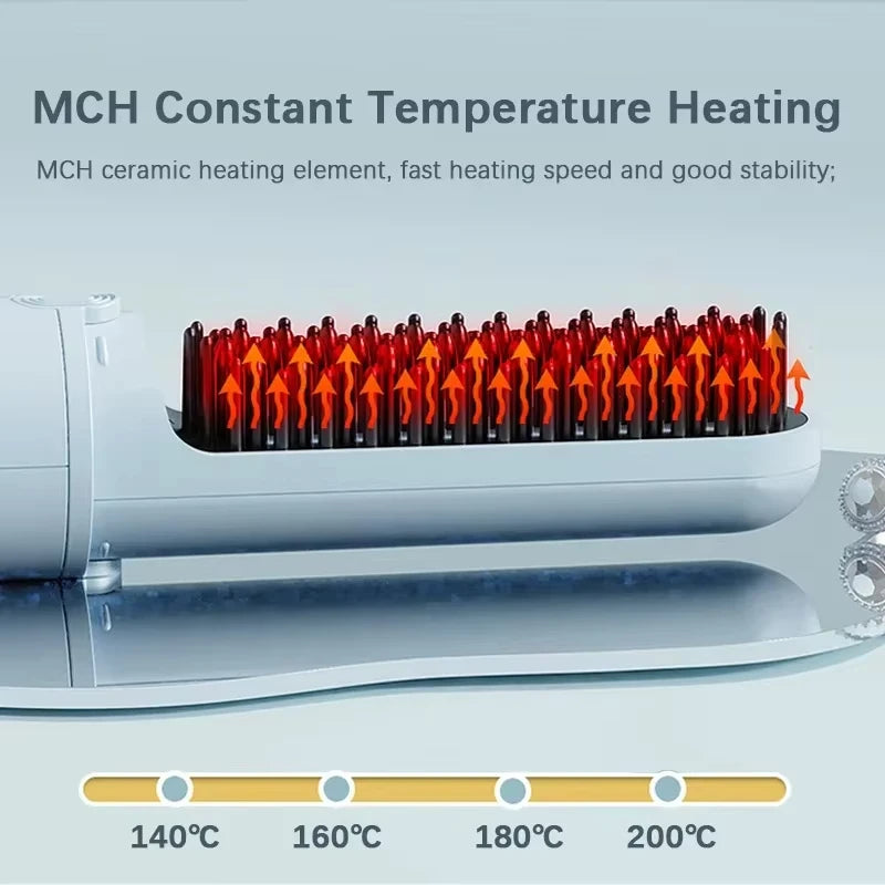 New Wireless Hair Straightener Negative Ion Heating Comb