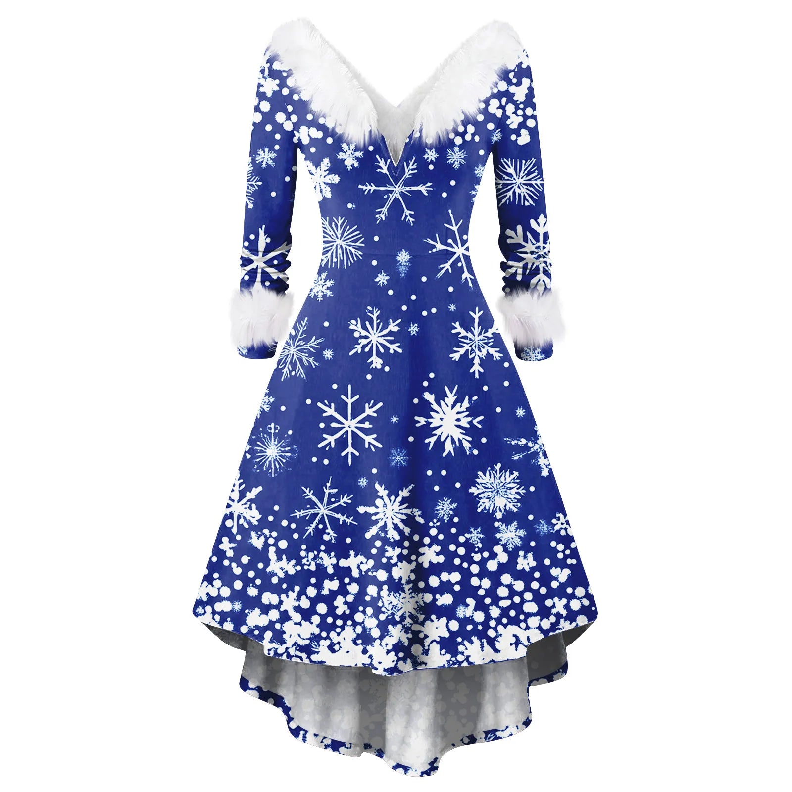 Winter Ladies' Christmas Printed Dress Party Dress Festive Vintage