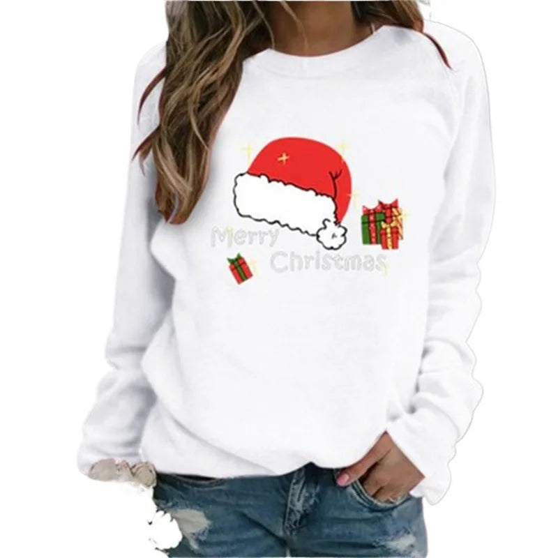 Christmas Long Sleeve Crewneck Hoodie Woman Sweatshirt Streetwear Women