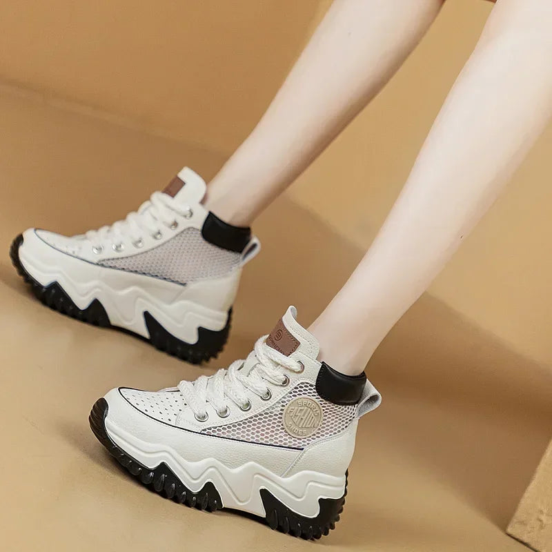 Woman Footwear High on Platform Sports Sneakers Athletic Shoes