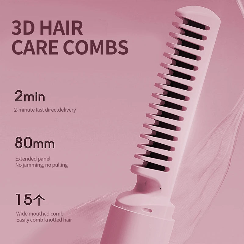 Hair Straightener Comb Wireless Mini Salon Styling
