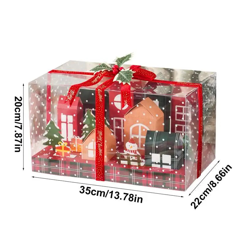 Christmas Advent Calendar Box Christmas House Box Fillable Empty Box Candy Snowflake