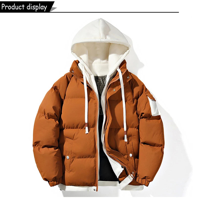 Winter Men Outdoor Windbreak Brand Hooded Thick Warm Jacket