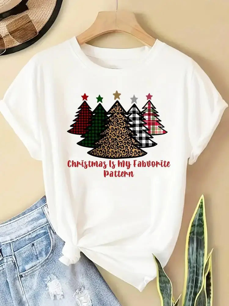 New Year Women Merry Christmas Clothes Top Tees Holiday