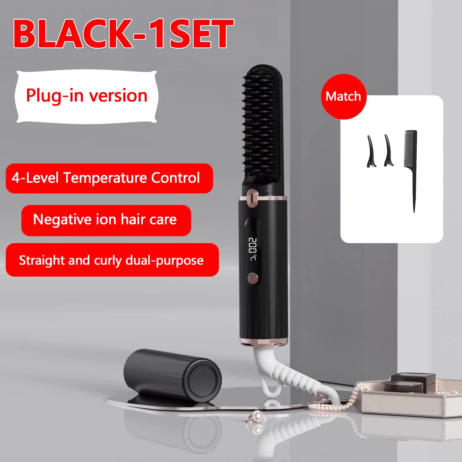 New Wireless Hair Straightener Negative Ion Heating Comb