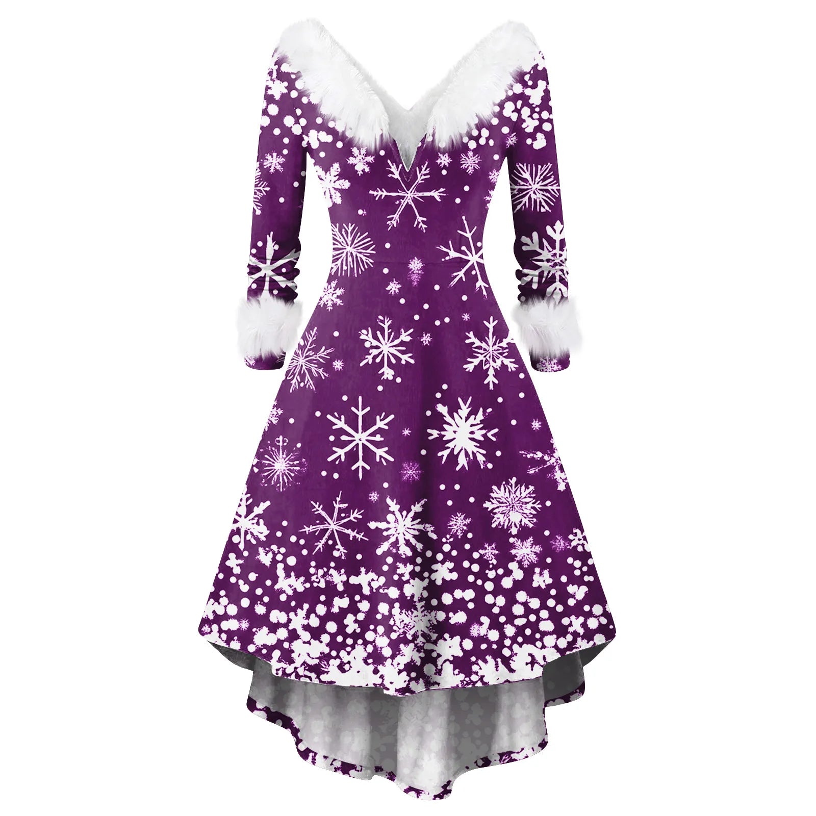 Winter Ladies' Christmas Printed Dress Party Dress Festive Vintage