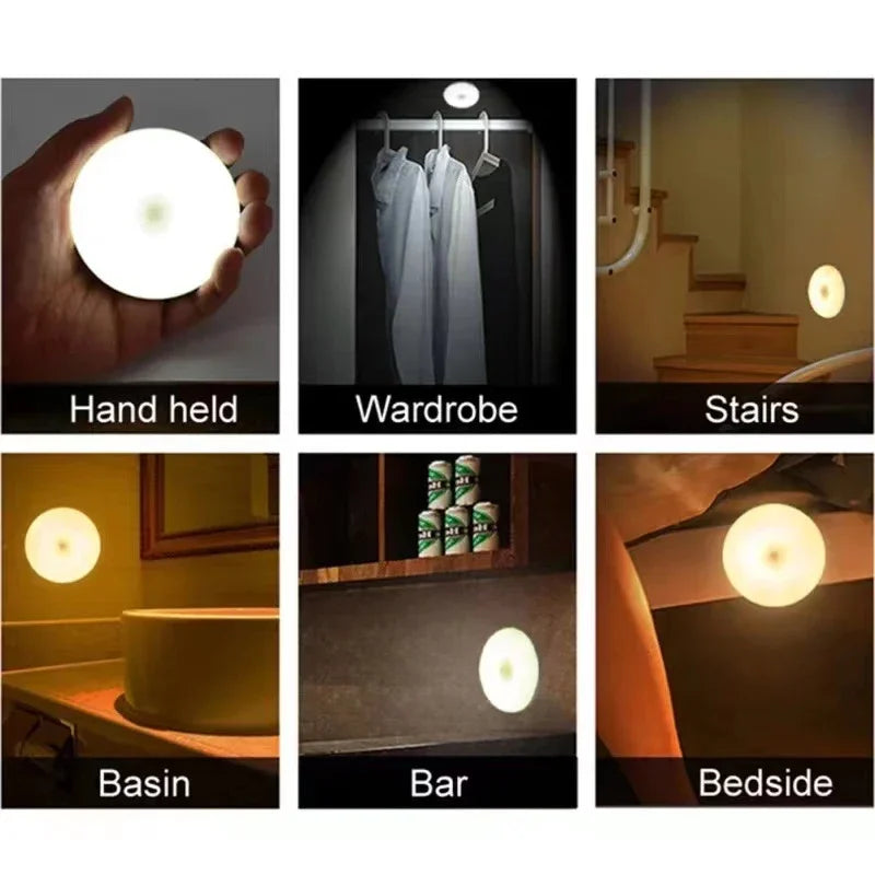 LED Motion Sensor Night Light Night for Kitchen Cabinet Wardrobe Lamp Staircase