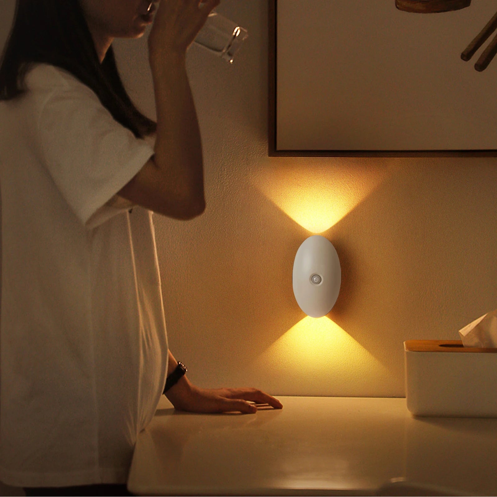 LED Wall Lamp USB Charging Human Body Induction Night Light