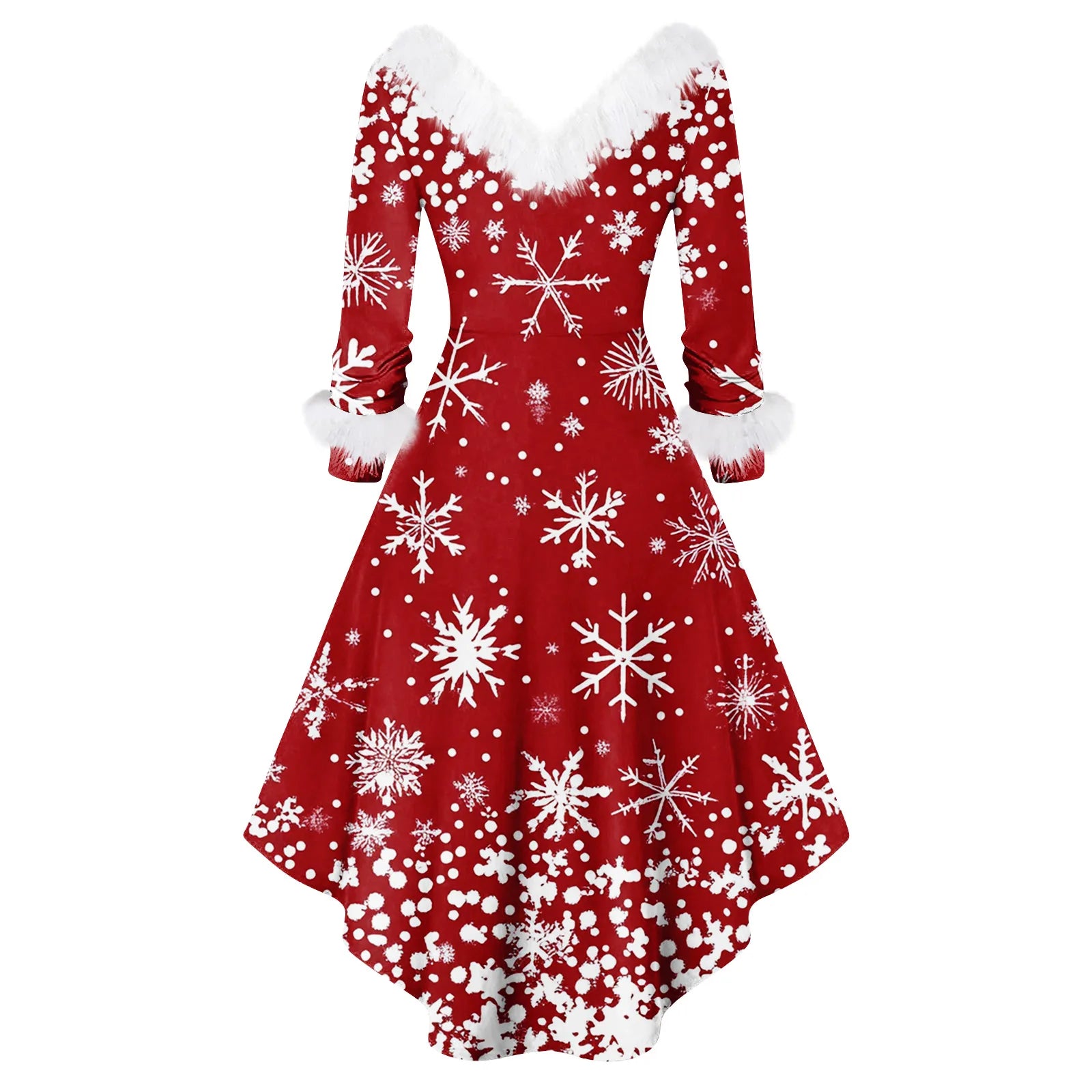Winter Ladies' Christmas Printed Dress Party Dress Festive Vintage