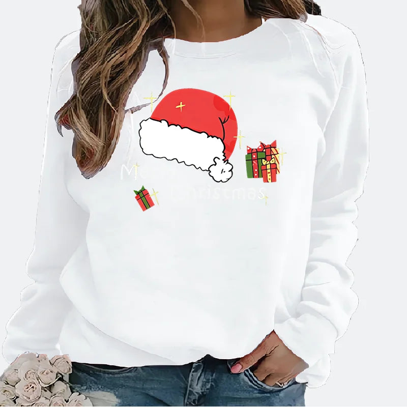 Christmas Long Sleeve Crewneck Hoodie Woman Sweatshirt Streetwear Women