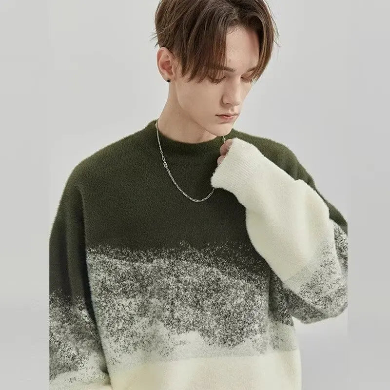 Men's Winter Sweaters for Men Striped Sweater Y2k Mens Coat