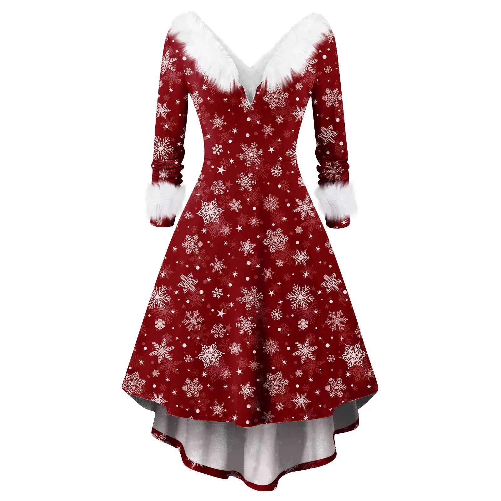 Winter Ladies' Christmas Printed Dress Party Dress Festive Vintage