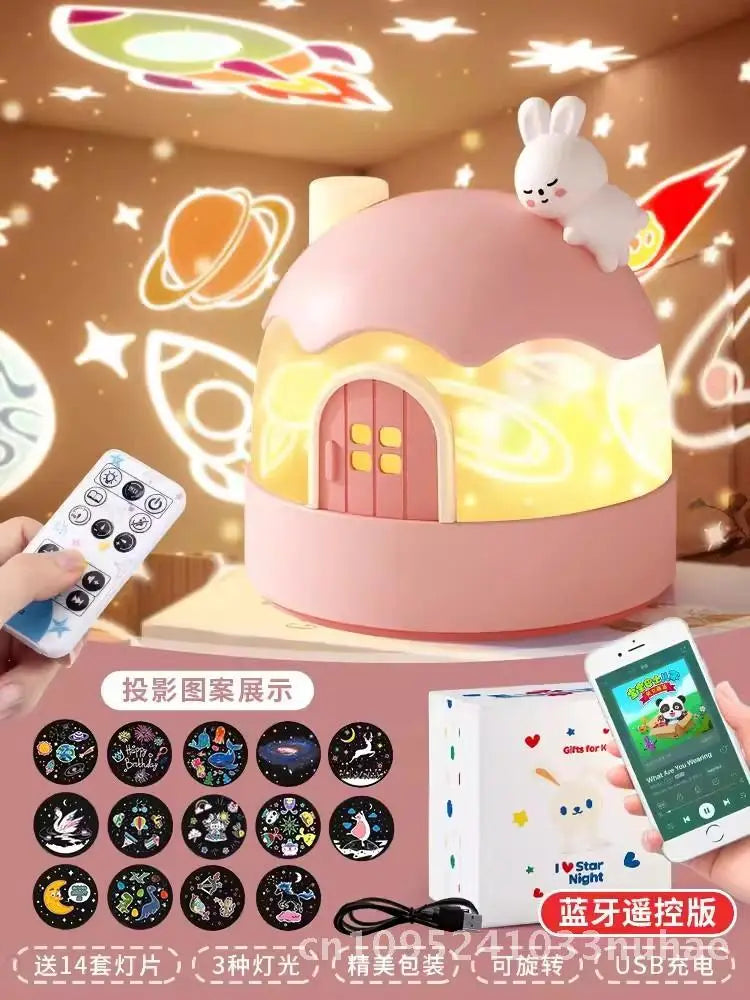 Starry Sky Light Music Box Children's Bedroom Ceiling Projection Rechargeable Toy Gift