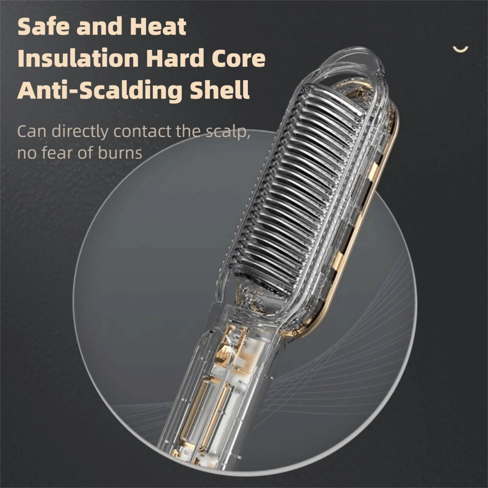 Anti Scald Electric Hair Straightening 2 in 1 Comb