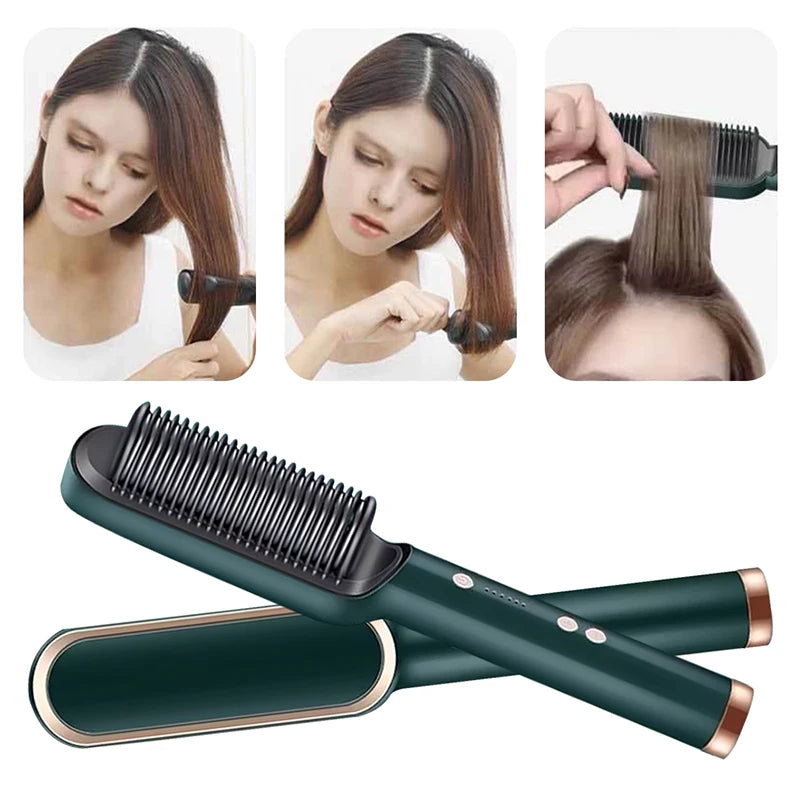 Negative Ion Hair Straight Brush Ptc Heater Comb