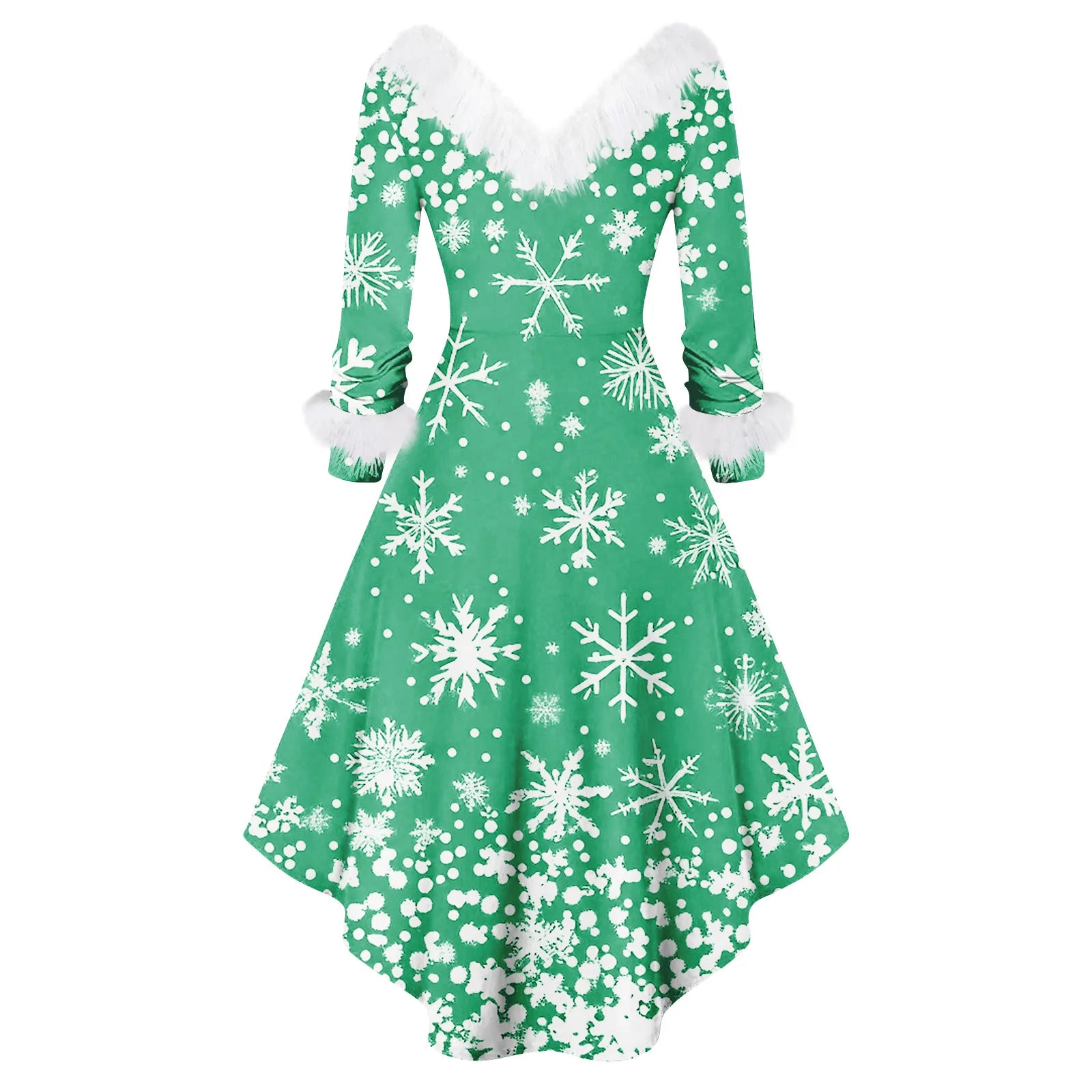 Winter Ladies' Christmas Printed Dress Party Dress Festive Vintage