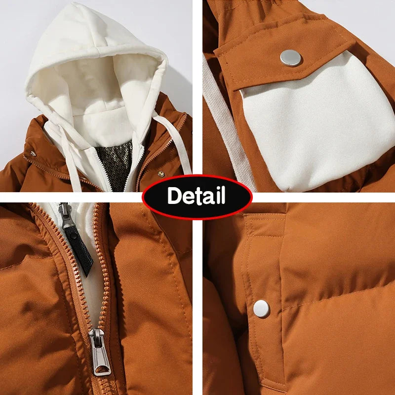 Winter Men Outdoor Windbreak Brand Hooded Thick Warm Jacket