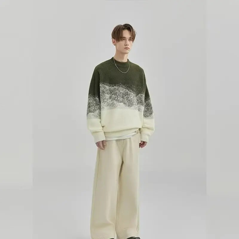 Men's Winter Sweaters for Men Striped Sweater Y2k Mens Coat