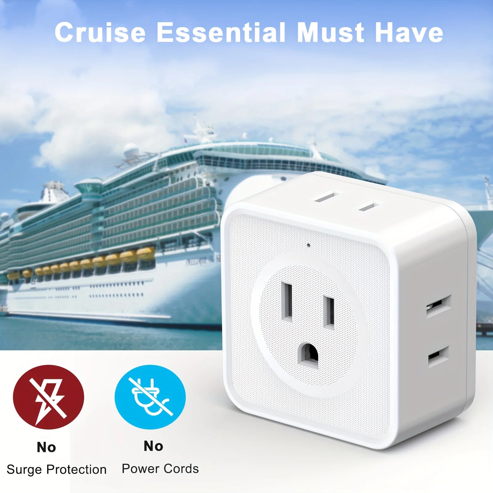 5 Way Multi Plug Outlet Extender, Wall Outlet Expander