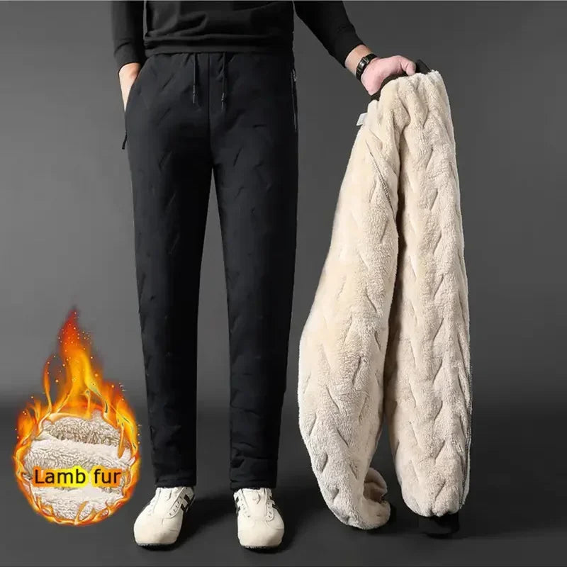 Winter Sweatwear Men Plush Thick Fleece Sweatpant
