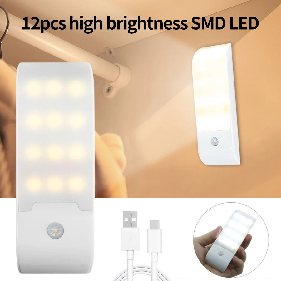 LED Rechargeable Powered Closet Lights For Bedroom Corridor Stair Bathroom