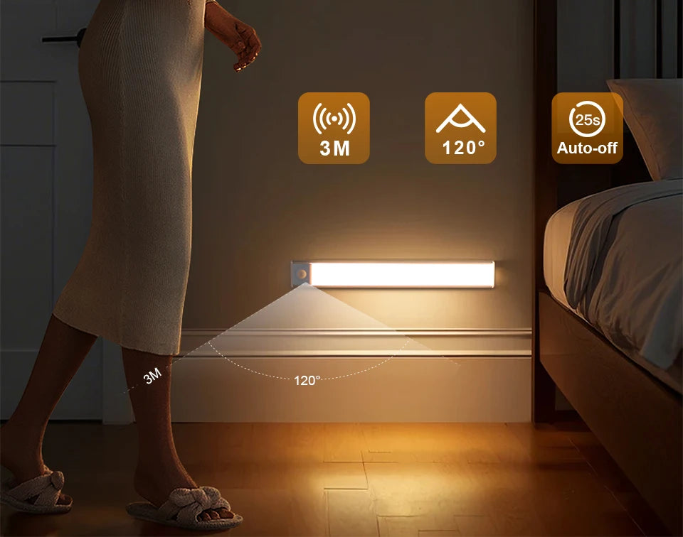 LED Aluminum Cabinet Lamp 3 Color Rechargeable Battery