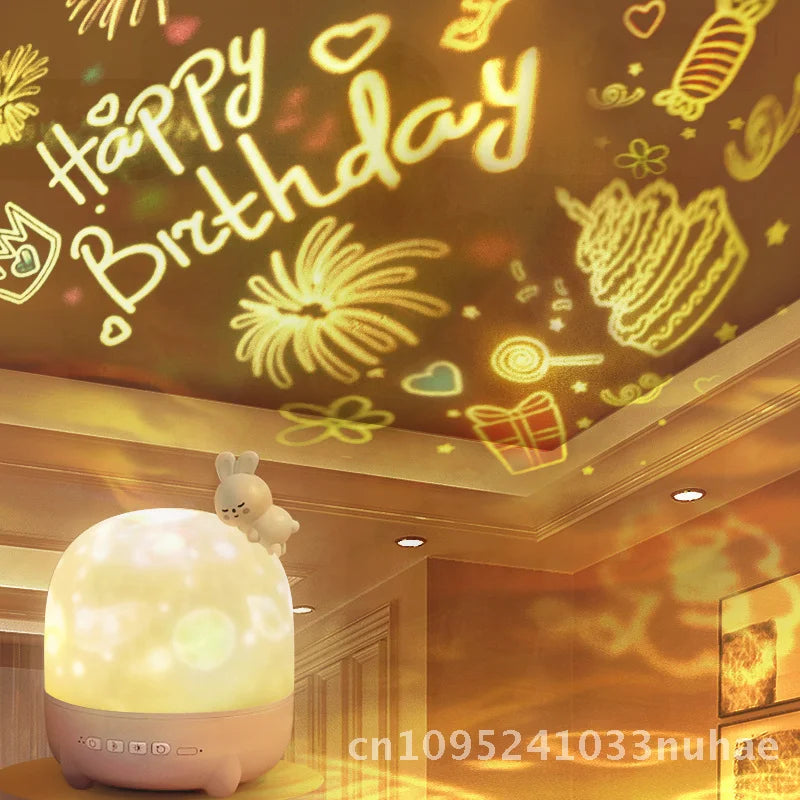 Starry Sky Light Music Box Children's Bedroom Ceiling Projection Rechargeable Toy Gift