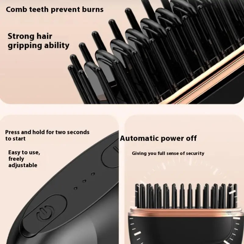 Wireless Charging Hair Comb Professional Straightening Hairdressing Tool