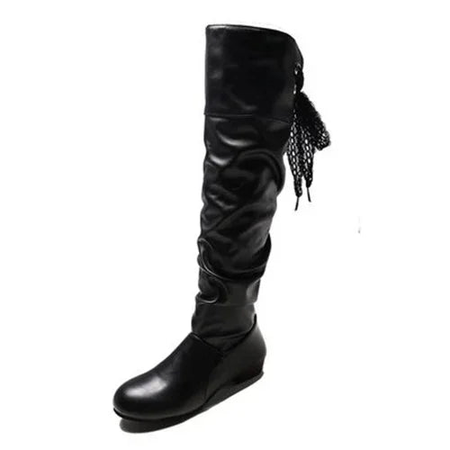 Shoes For Women Spring Knee High Boots Red Black White Tall Boots