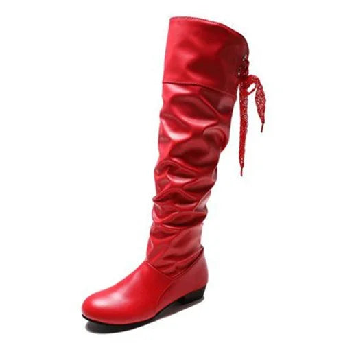 Shoes For Women Spring Knee High Boots Red Black White Tall Boots