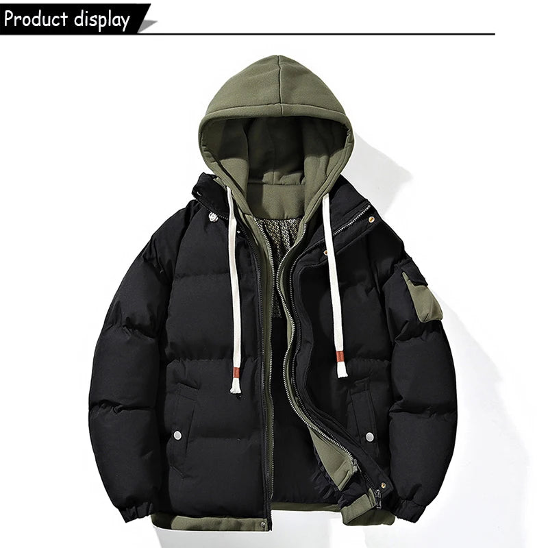 Winter Men Outdoor Windbreak Brand Hooded Thick Warm Jacket