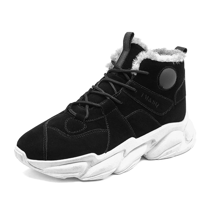 Men Boots Winter Shoes Mans Footwear Warm Fur Snow