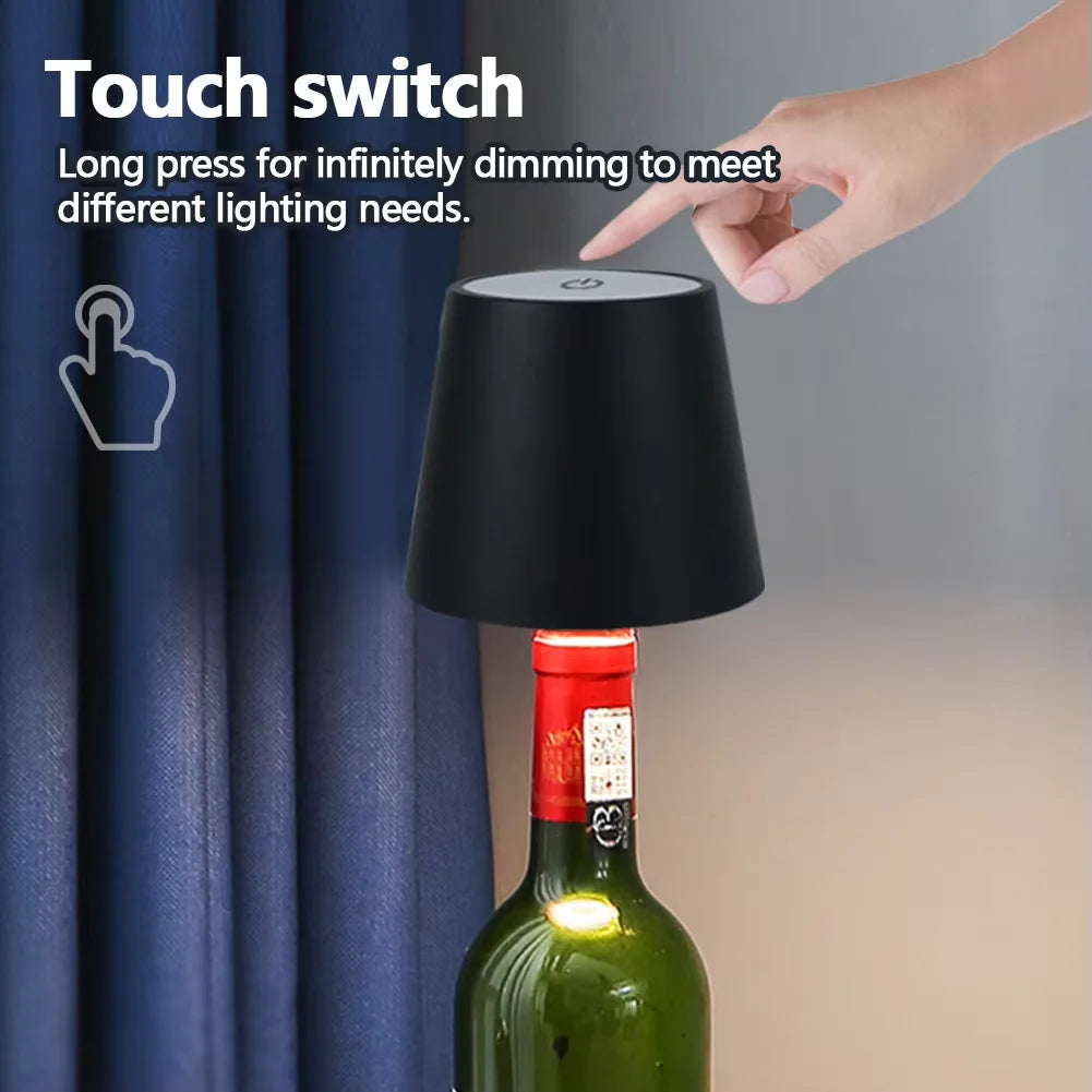 Wireless Wine Bottle LED Table Lamp Bar Cafe Atmosphere Night Light