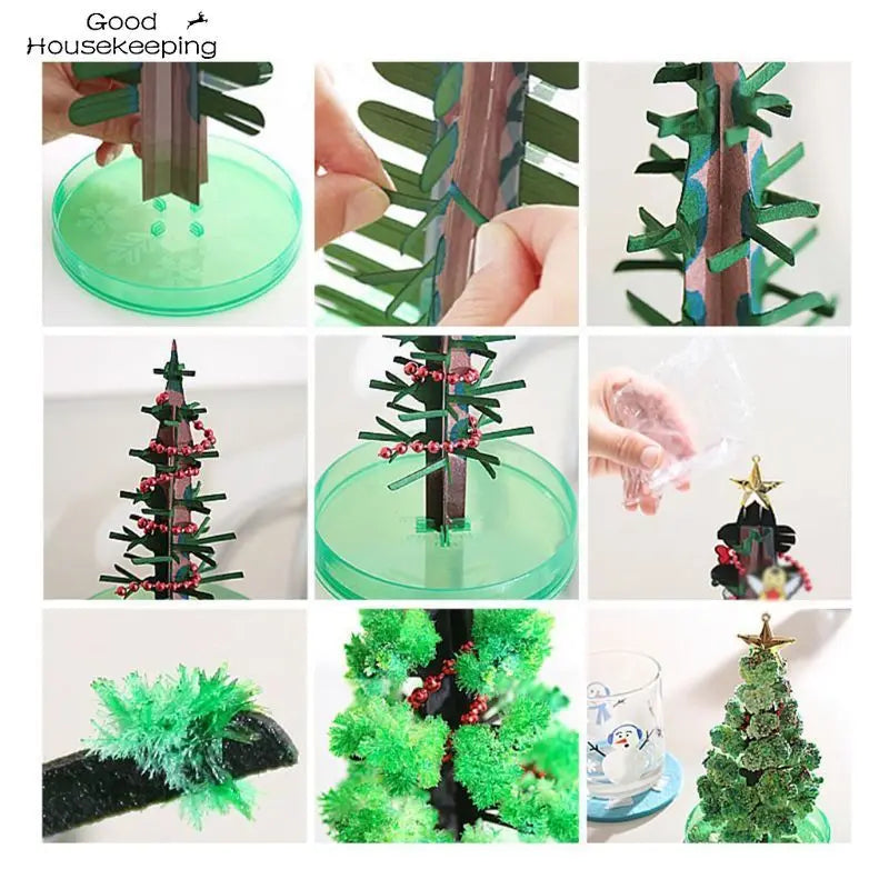 3 Types 14cm Magic Growing Christmas Tree DIY Fun Xmas Gift Toy for Adults Kids