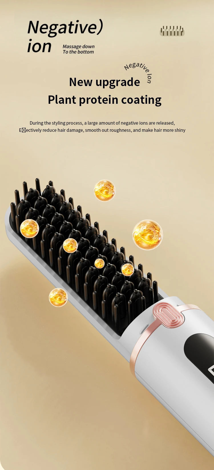 New Wireless Hair Straightener Negative Ion Heating Comb