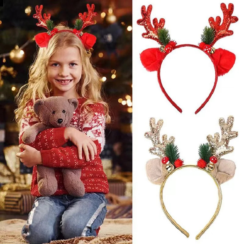 New Christmas Headband for Women/Men Shiny Antler