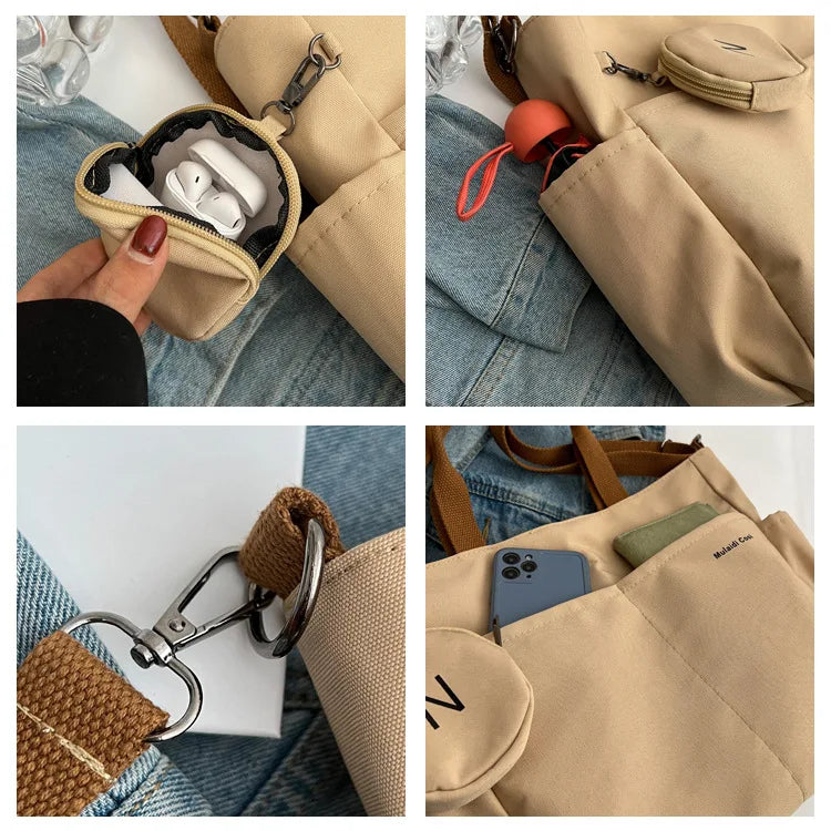 Spring new Korean-style casual fashionable canvas tote bag for women