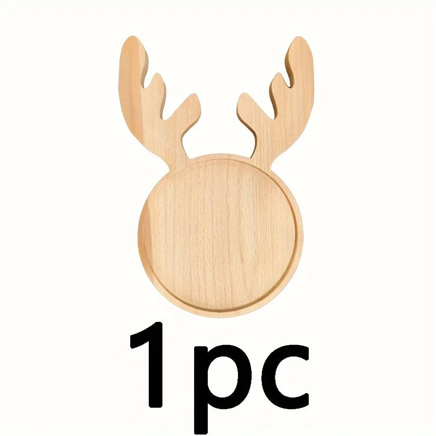 Christmas Charm Wooden appetizers, snacks, desserts and sweets, festive reindeer, tree