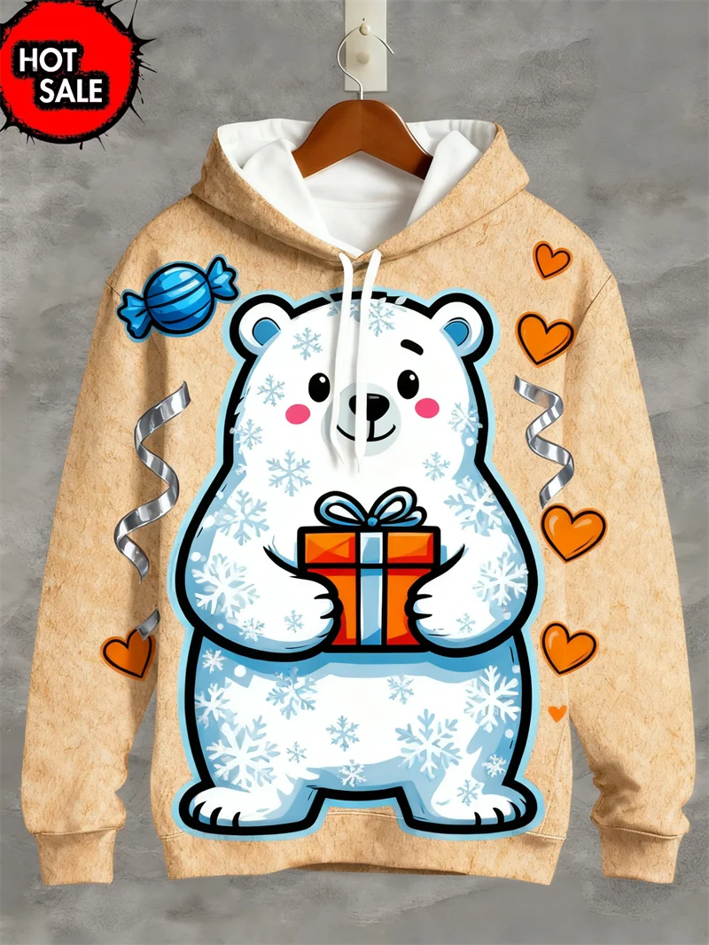 Christmas Man Hoodie Fashion Gingerbread Man 3D Print Sweatshirts