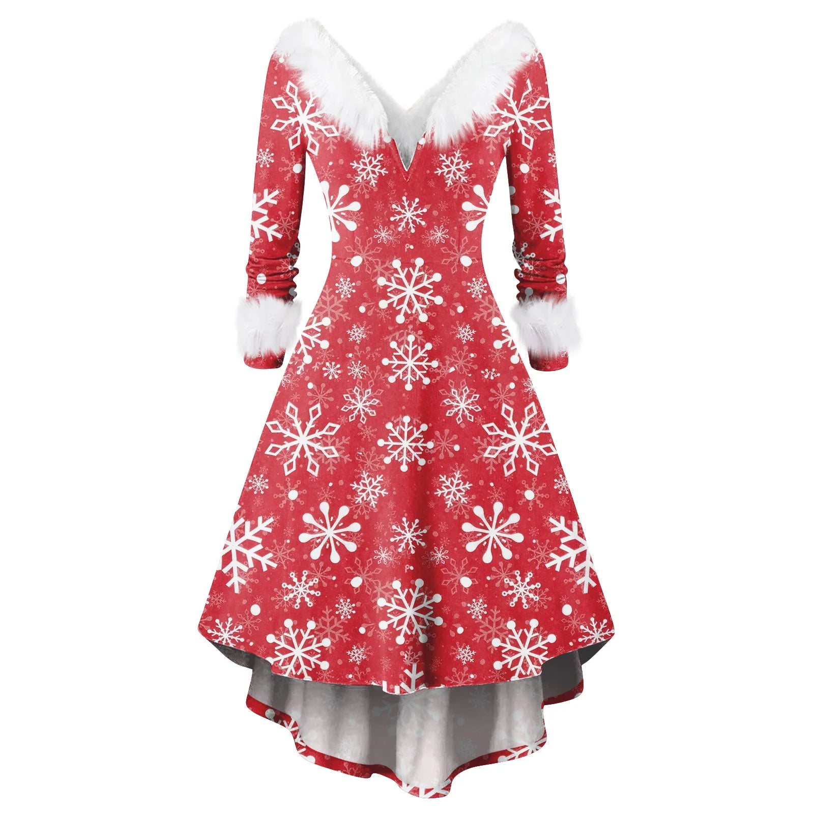 Winter Ladies' Christmas Printed Dress Party Dress Festive Vintage